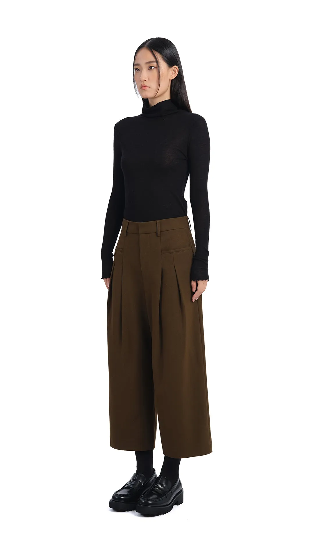 Wide-Leg Ankle Pants