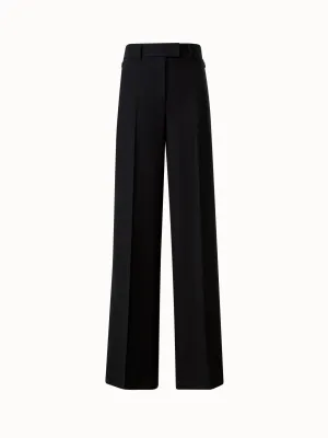 Wide-Leg High-Waist Pants in Cashmere Flannel