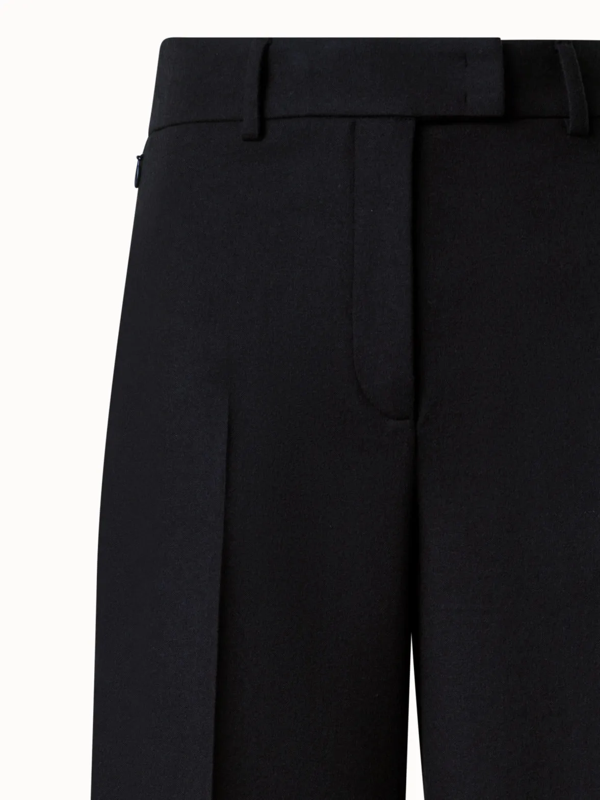 Wide-Leg High-Waist Pants in Cashmere Flannel