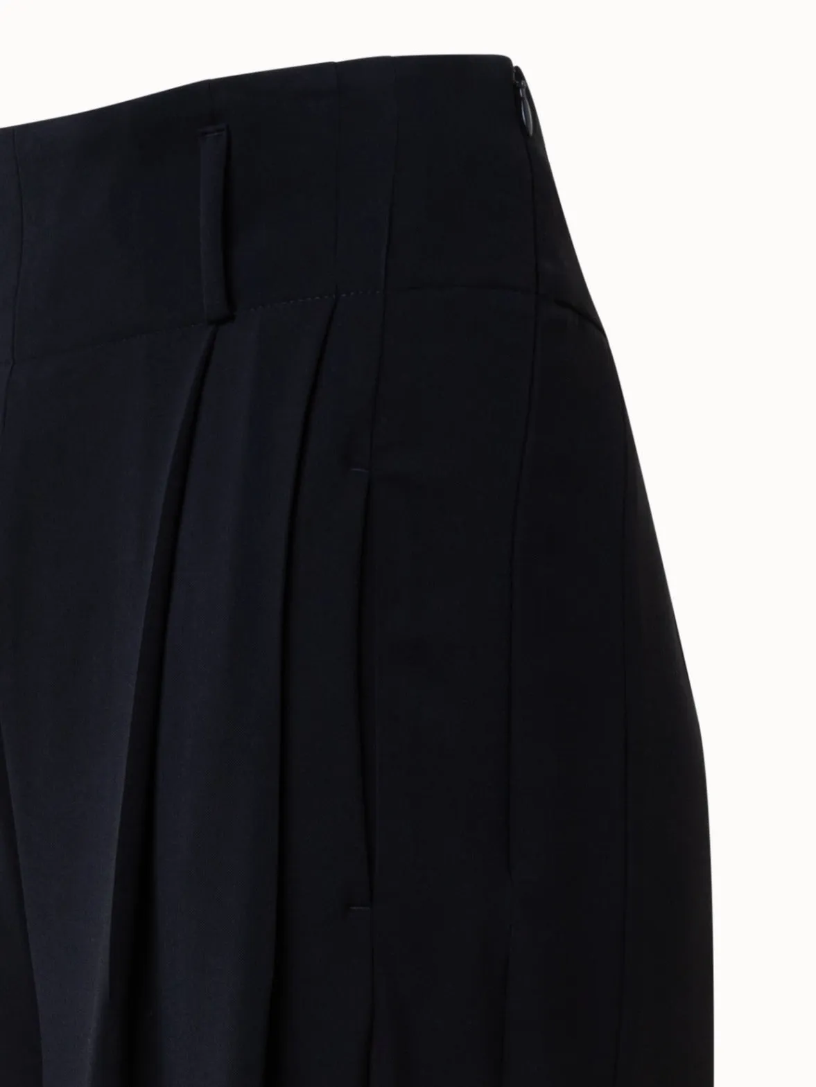 Wide Leg Pant in Wool Gabardine Blend