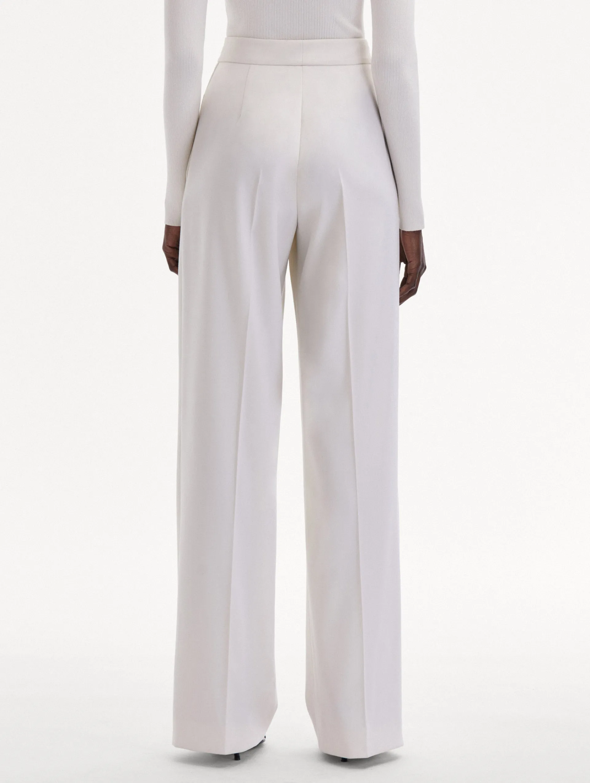 Wide Leg Wool Gabardine Pant