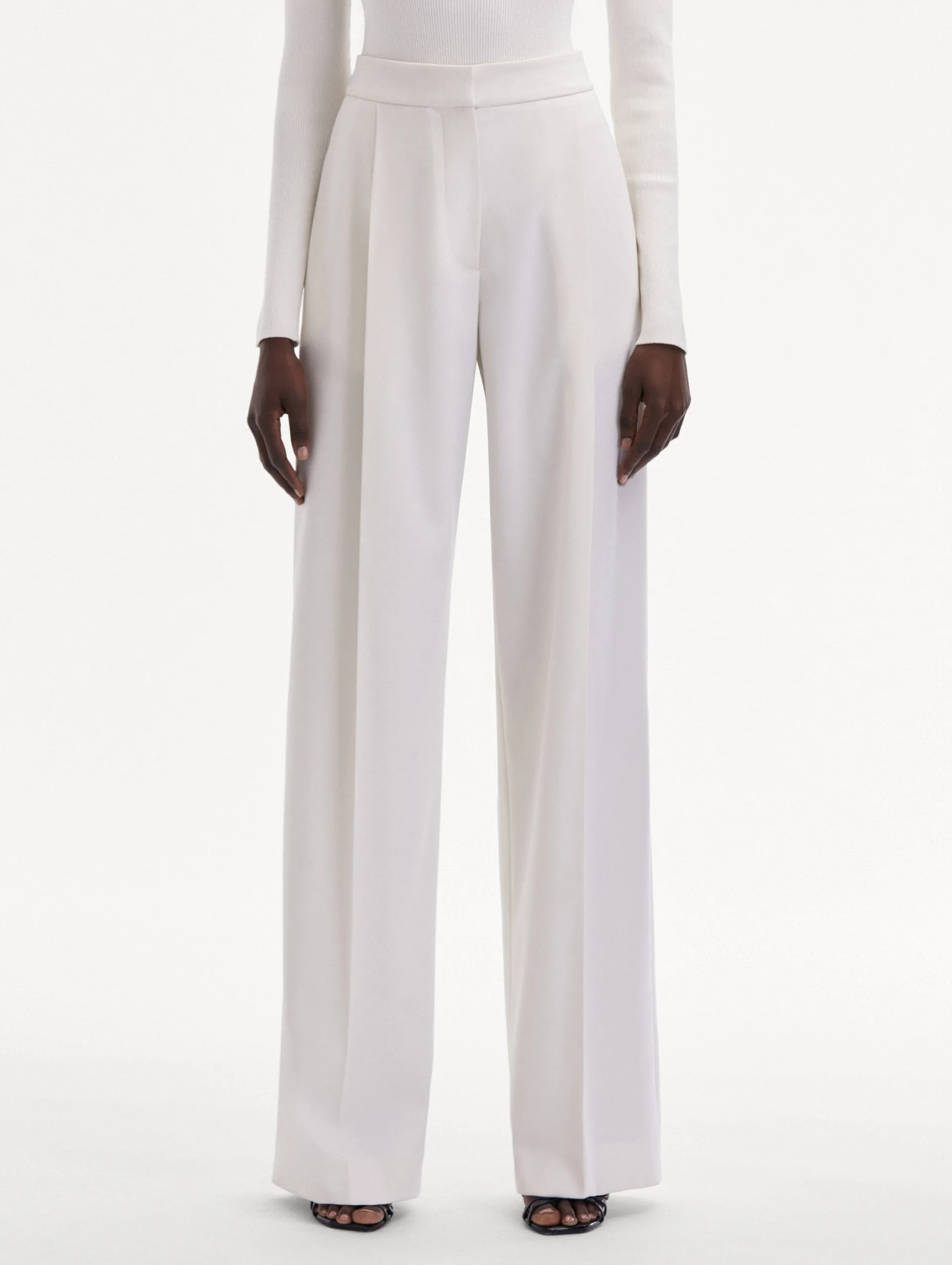 Wide Leg Wool Gabardine Pant