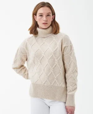 Women's Barbour | Perch Knit Turtleneck Wool Blend Sweater | Oatmeal