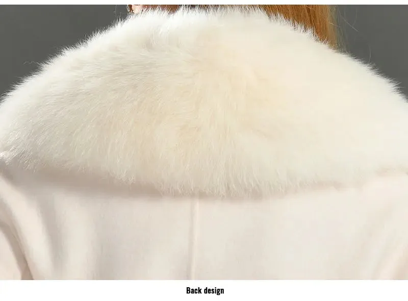 Women's Luxury Wool Coat with Designer Fur