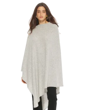 Women's Pure Cashmere Poncho Light Grey