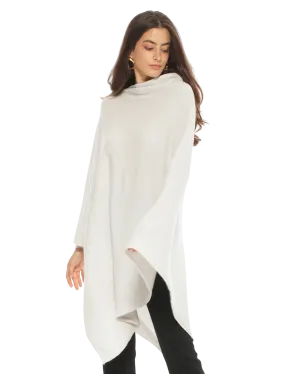 Women's Pure Cashmere Poncho Off White