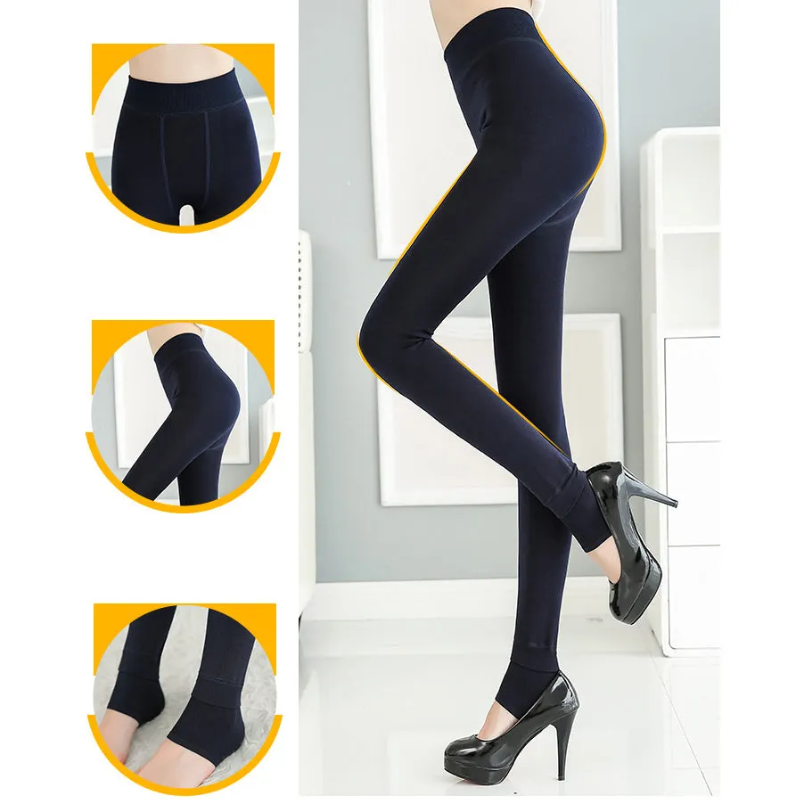 Womens Winter Leggings Velvet Fleece Insulated Tights Thermal Pants